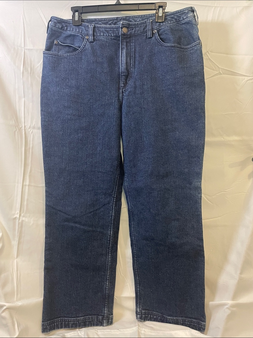 Duluth Trading Co Dark Blue Relaxed Women’s flannel lined Jeans